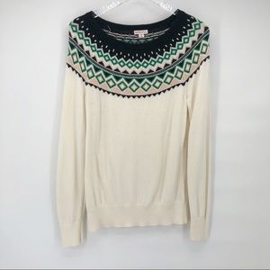 BOHO Aztec print crewneck sweater